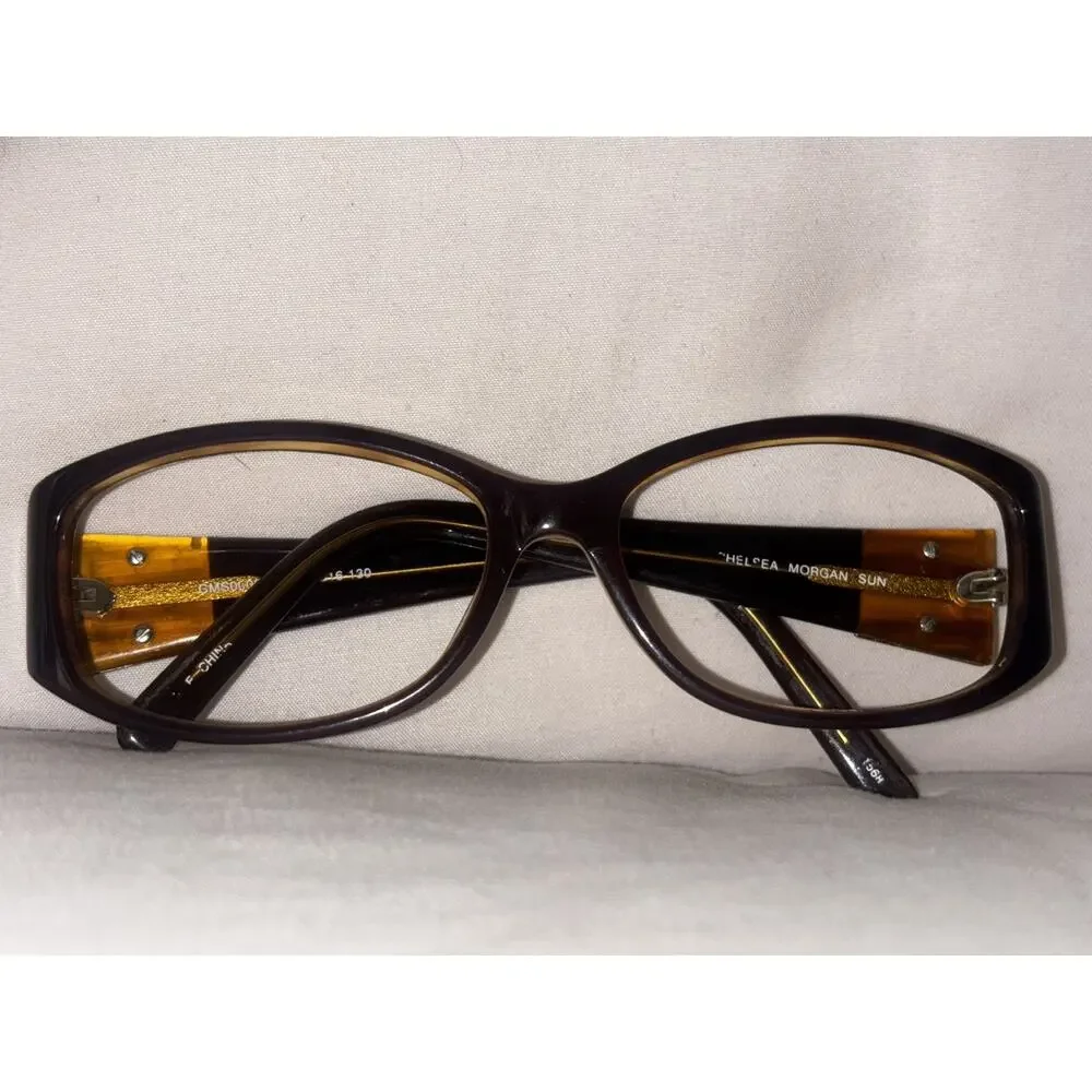 Chelsea Morgan CMS0005 BR Sunglasses Brown Square‎ Full Rim Frames 55-16-130